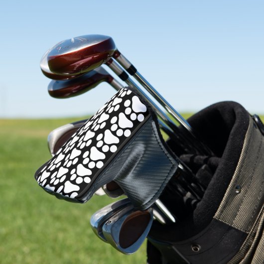 Schwarzweiß-Paw-Druck-Putter-Abdeckung Golf Headcover (In Situ)