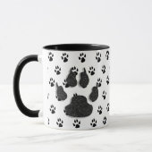 Schwarzweiß-Paw druckt Personalisiertes Foto Tasse (Links)
