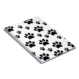 Schwarzweiss-Pawprint Notizblock