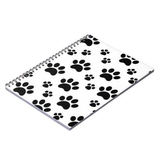 Schwarzweiss-Pawprint Notizblock (Linke Seite)