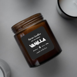 Schwarzweiß-Personalisierte Kerze Quadratischer Aufkleber