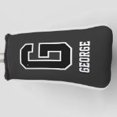 Schwarzweiß-Personalisierte Monogramm-Putter Golf Headcover (Vorderseite)