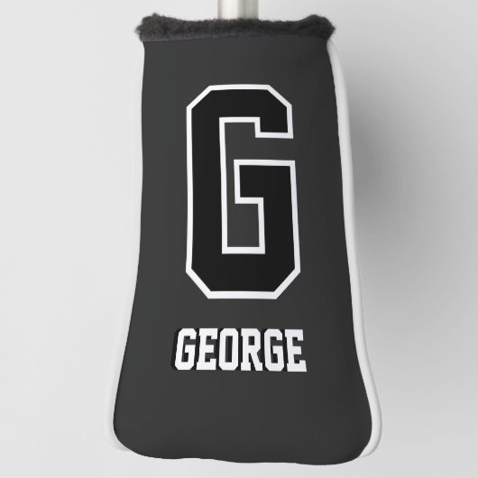Schwarzweiß-Personalisierte Monogramm-Putter Golf Headcover (Rotieren 90)