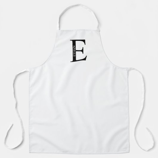 Schwarzweiß-Personalisierte Monogramm und Name Apr Schürze (Vorderseite)