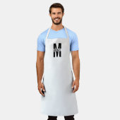 Schwarzweiß-Personalisierte Monogramm und Name Apr Schürze (Getragen)