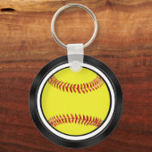 Schwarzweiß-Personalisierte Softball-Gastgeschenke Schlüsselanhänger (Rückseite)