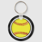 Schwarzweiß-Personalisierte Softball-Gastgeschenke Schlüsselanhänger (Rückseite)