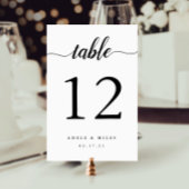 Schwarzweiß-Personalisierte Tischnummer