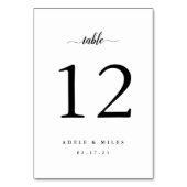 Schwarzweiß-Personalisierte Tischnummer (Rückseite)