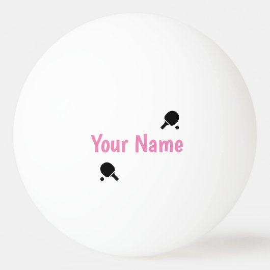 Schwarzweiss personalisierter Ttennisball Tischtennisball (Vorderseite)