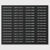 Schwarzweiß-Personalisiertes Geschenk mit Namen Geschenkpapier (Flach)