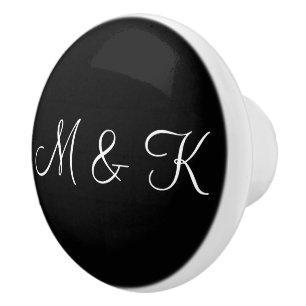 Schwarzweiss-personalisiertes Keramikknauf