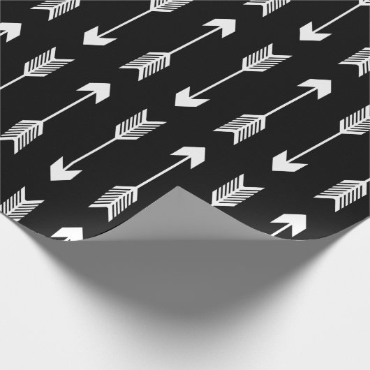 Schwarzweiss-Pfeil-Muster Geschenkpapier (Ecke)