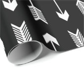 Schwarzweiss-Pfeil-Muster Geschenkpapier (Rolleneckpunkt)