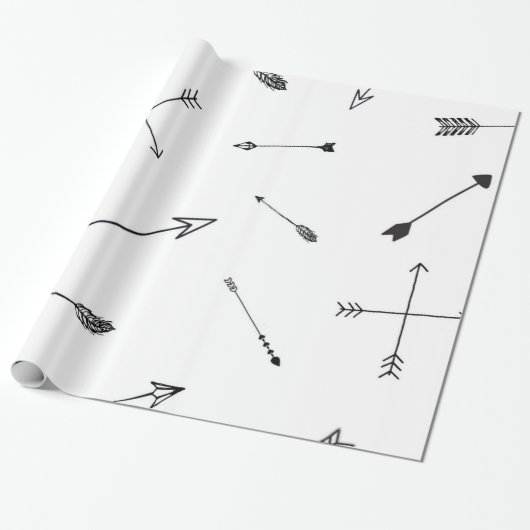 Schwarzweiss-Pfeilgeschenkverpackung Geschenkpapier (Ungerollt)