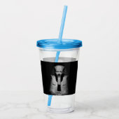 Schwarzweiß-Pharao-König Acryltrinkbecher (Rückseite)