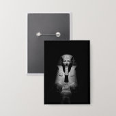 Schwarzweiß-Pharao-König Button (Vorderseite/Rückseite)