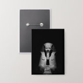 Schwarzweiß-Pharao-König Button (Vorderseite/Rückseite)