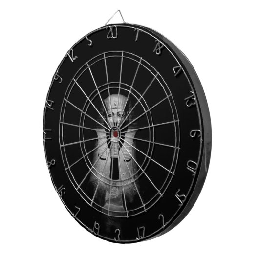 Schwarzweiß-Pharao-König Dartscheibe (Vorderseite rechts)