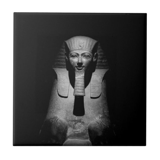 Schwarzweiß-Pharao-König Fliese (Vorderseite)