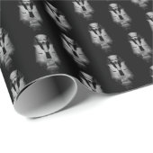 Schwarzweiß-Pharao-König Geschenkpapier (Rolleneckpunkt)