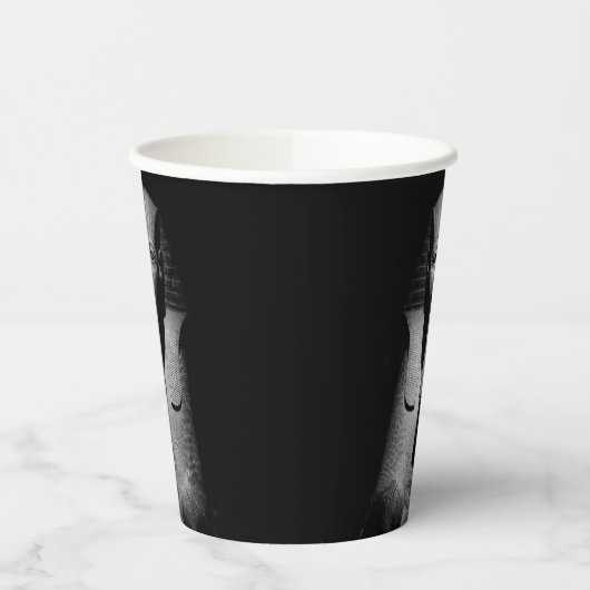 Schwarzweiß-Pharao-König Pappbecher (Links)