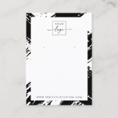 Schwarzweiß-Pinselstriche Ohrkarte Visitenkarte (Vorderseite)