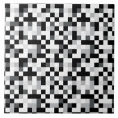 Schwarzweiss-Pixel-Entwurf Fliese (Vorderseite)