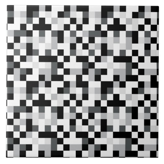 Schwarzweiss-Pixel-Entwurf Fliese (Vorderseite)
