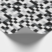 Schwarzweiss-Pixel-Entwurf Geschenkpapier (Ecke)