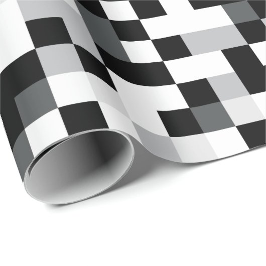 Schwarzweiss-Pixel-Entwurf Geschenkpapier (Rolleneckpunkt)