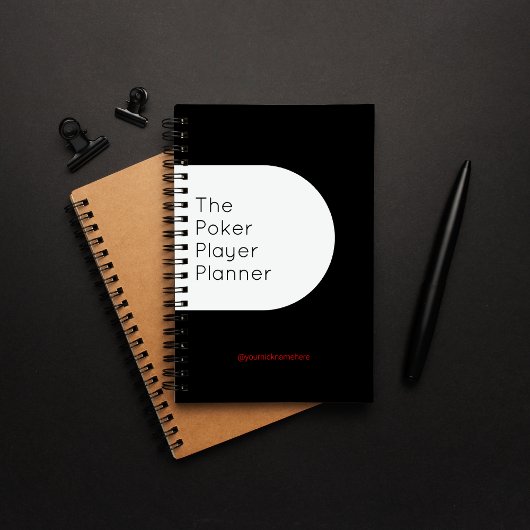 Schwarzweiß-Poker-Player Planer