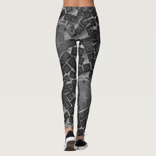 Schwarzweiss-Poker-Würfel und Poker-Chip-Leggings Leggings (Rückseite)