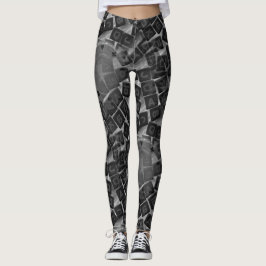 Schwarzweiss-Poker-Würfel und Poker-Chip-Leggings Leggings