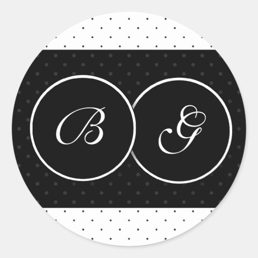 Schwarzweiß-Polka-Dot-Aufkleber Runder Aufkleber (Vorderseite)