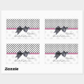 Schwarzweiß-Polka-Dot-Brautparty Rechteckiger Aufkleber (Blatt)