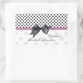 Schwarzweiß-Polka-Dot-Brautparty Rechteckiger Aufkleber (Tasche)