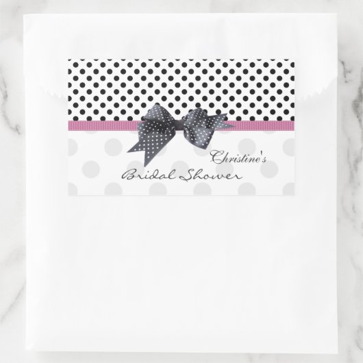 Schwarzweiß-Polka-Dot-Brautparty Rechteckiger Aufkleber (Tasche)