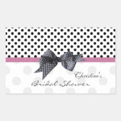 Schwarzweiß-Polka-Dot-Brautparty Rechteckiger Aufkleber (Vorderseite)