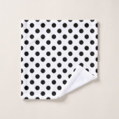 Schwarzweiss-Polka-Punkt-Bad-Tuch-Set Badhandtuch Set (Waschlappen)