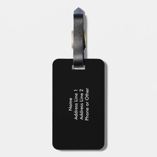 Schwarzweiss-Polka-Punkt mit Monogramm Gepäckanhänger (Rückseite vertikal)