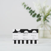 Schwarzweiss-Polka-Punkt-Visitenkarte Visitenkarte (Stehend Vorderseite)