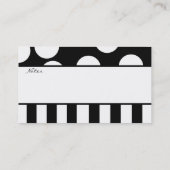 Schwarzweiss-Polka-Punkt-Visitenkarte Visitenkarte (Rückseite)