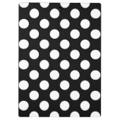 Schwarzweiss-Polka-Punkte personalisiert Klemmbrett (Rückseite)