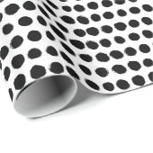 Schwarzweiss-Polka punktiert Geschenkpapier (Rolleneckpunkt)