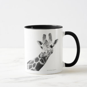 Schwarzweiss-Porträt einer Giraffe Tasse