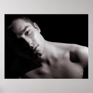 Schwarzweiss-Porträt Poster