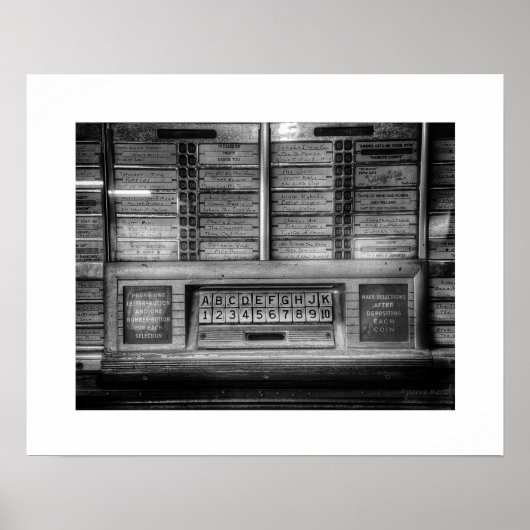 Schwarzweiß-Posterprint Jukebox Poster (Vorne)