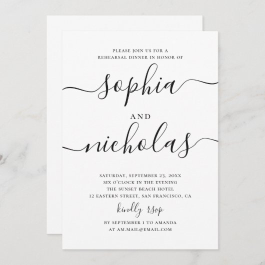 Schwarzweiß-Probe Einladung (Vorne/Hinten)