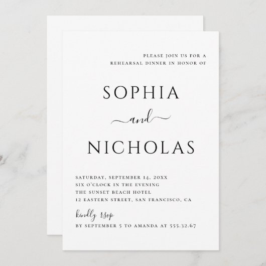 Schwarzweiß-Probe Einladung (Vorne/Hinten)